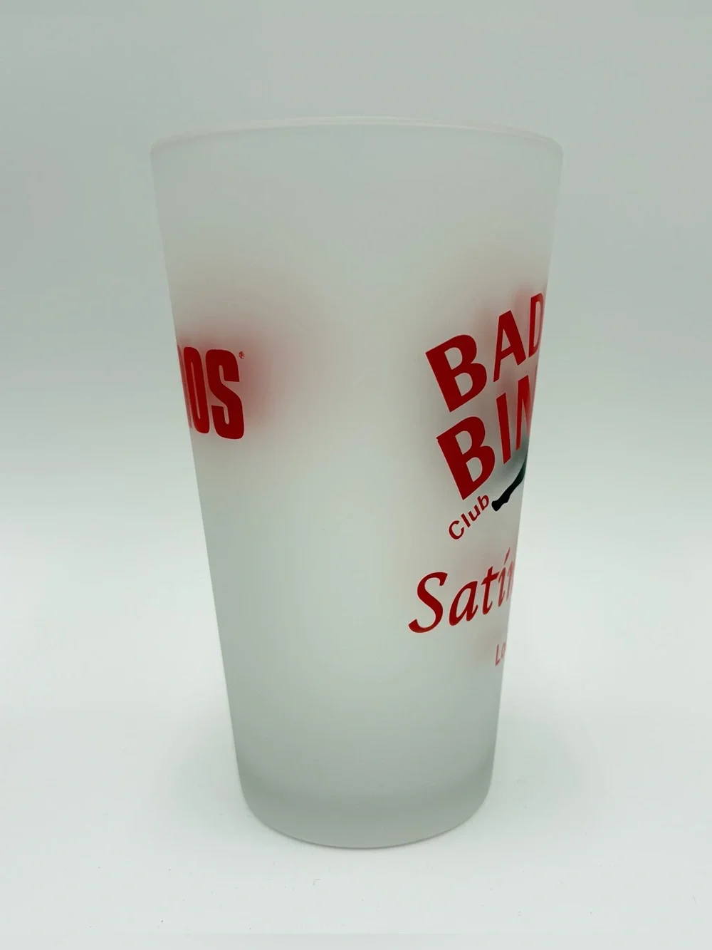 Vintage The Sopranos Bada Bing Club Satin Dolls Lodi NJ Frosted Beer Glass TV